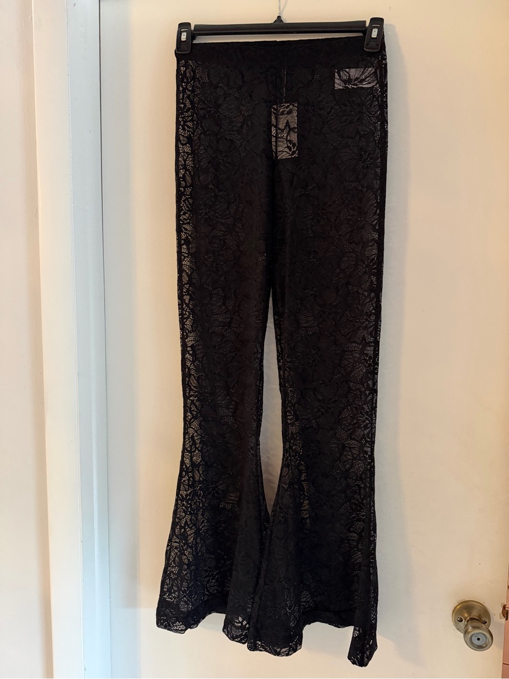 Agua Bendita Monike Pants Black - S Lace Knit Cover-Up